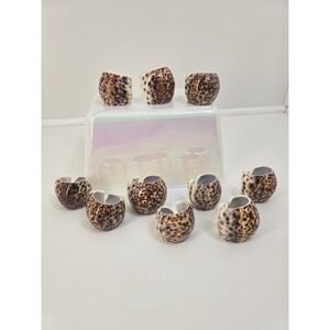 Coastal Seashell Napkin Rings Lot of 10 Beach House Dining Table Accessories